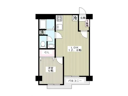 ニューコーポサンシン(1LDK/2階)の間取り写真
