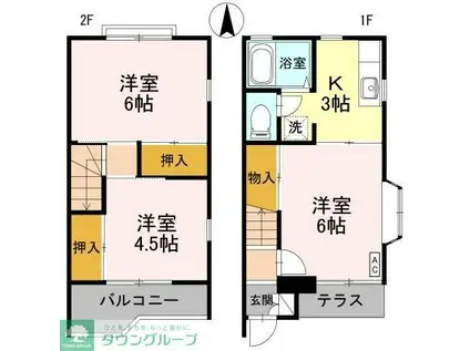 サーパス・21A(3K/1階)の間取り写真