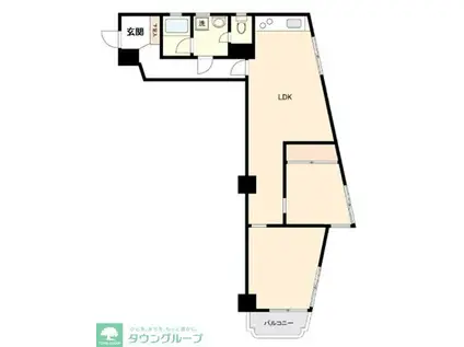 千葉祐光ファミリーマンション(2LDK/4階)の間取り写真