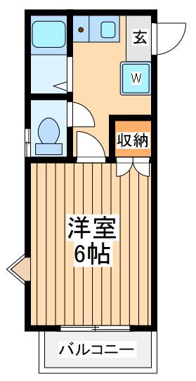 コーポルピナスⅢ(1K/2階)の間取り写真