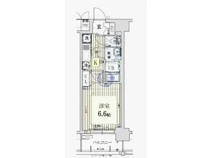 プレサンス THE KYOTO 澄華(1K/2階)の間取り写真