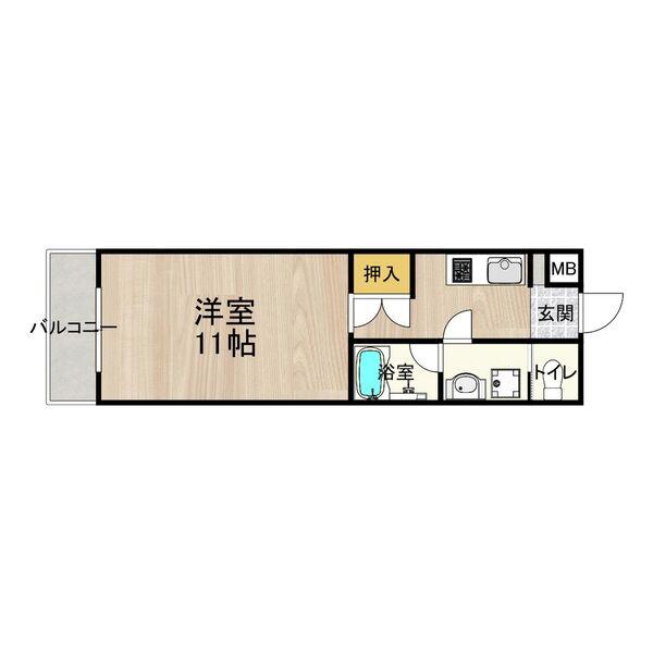 CITY SPIRE心斎橋イースト(1K/3階)の間取り写真
