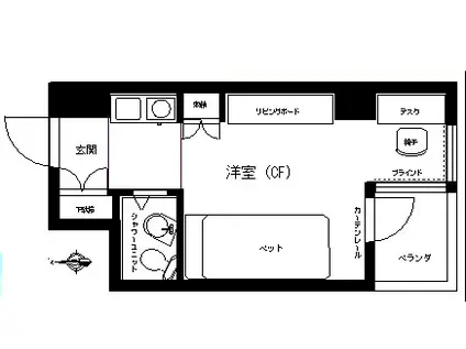 入谷センチュリープラザ21(ワンルーム/7階)の間取り写真