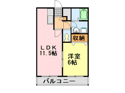 サンサーラサクラ(1LDK/2階)の間取り写真