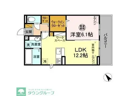 リベルテ(1LDK/2階)の間取り写真