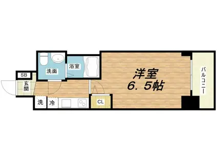 セレニテ本町リアン(1K/11階)の間取り写真