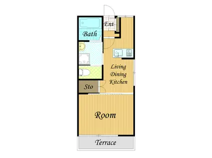 シティハイム(1LDK/1階)の間取り写真
