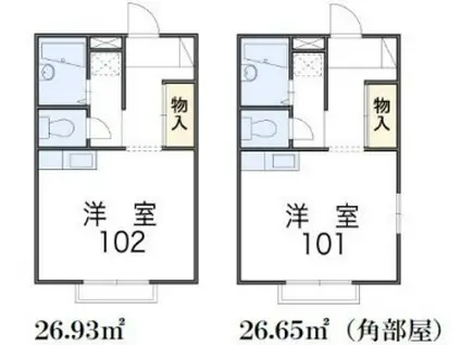 OGE イースト(ワンルーム/2階)の間取り写真