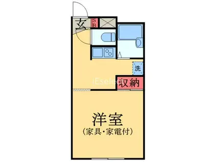 LPボヌールM(1K/2階)の間取り写真