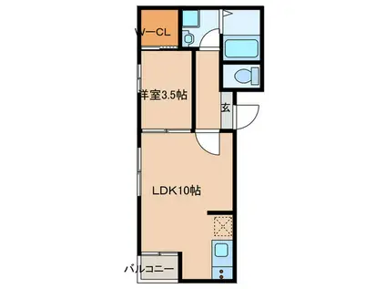 REGALEST VILLETTA-N1(1LDK/1階)の間取り写真