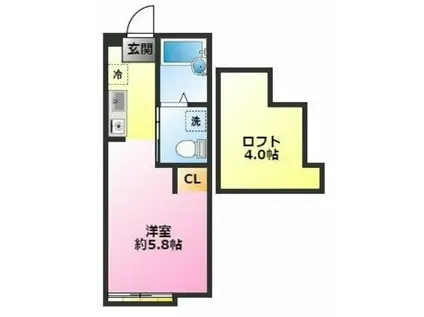 ハーミット横浜(ワンルーム/1階)の間取り写真