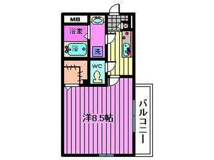 リブリ・BARAEN(1K/1階)の間取り写真