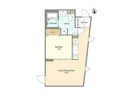 ジエグレット南蒲田(1LDK/1階)の間取り写真