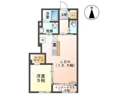 タスカータソルテII(1LDK/1階)の間取り写真