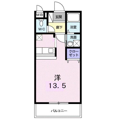 インター久留米SUR(ワンルーム/4階)の間取り写真