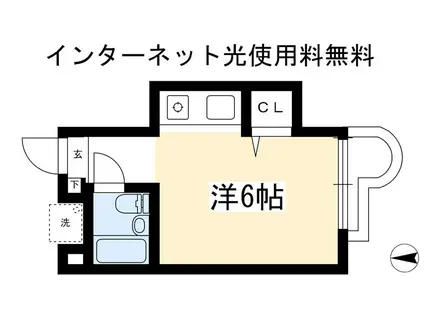 百花荘うえた(1K/1階)の間取り写真