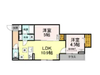 レオネクストコタ(1K/1階)の間取り写真