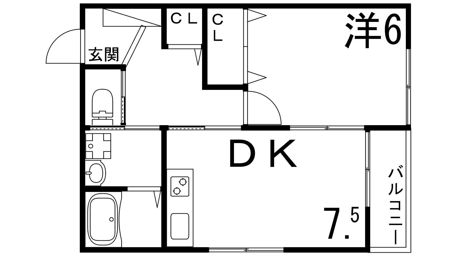 JR山陽本線 御着駅 徒歩1分 2階建 築8年(1DK/2階)の間取り写真