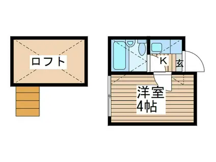 セドルハイム川口(1K/1階)の間取り写真