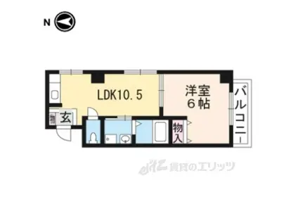 コスモ室町(1LDK/6階)の間取り写真
