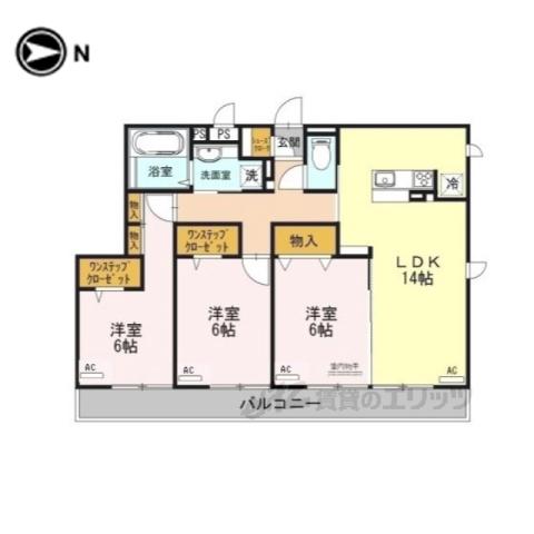 グランエステート奈良(3LDK/3階)の間取り写真