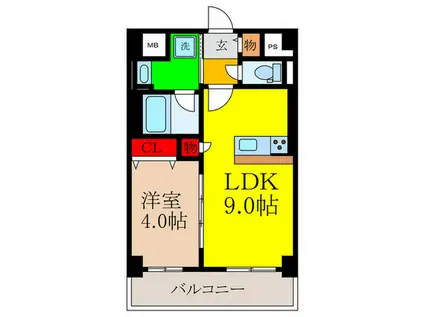 LOIRE F(1LDK/3階)の間取り写真