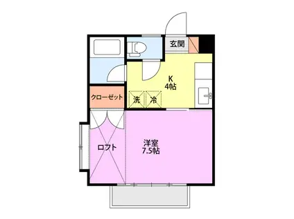 コーポブライアン(1K/2階)の間取り写真