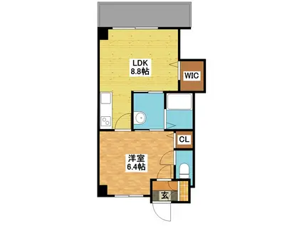 MODERN PALAZZO 文教通(1LDK/5階)の間取り写真