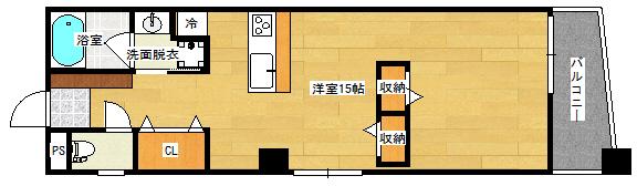 エスペランスモネ(1K/4階)の間取り写真