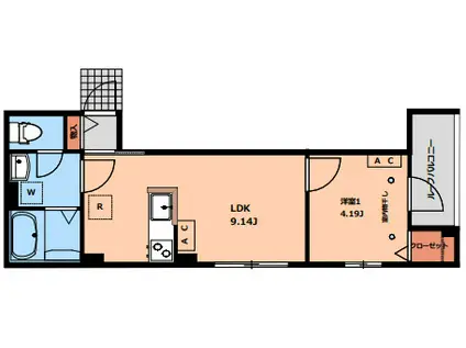 大山金井町計画(1LDK/2階)の間取り写真