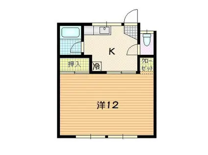 パークサイド(1K/1階)の間取り写真