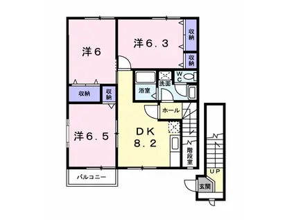 フェニックスガーデン(3DK/2階)の間取り写真