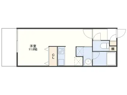 CRECIA KATSUYAMA(ワンルーム/4階)の間取り写真