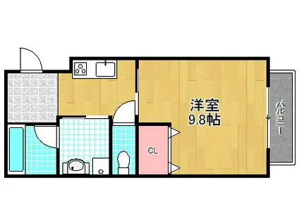 ルシアUEKI(1K/2階)の間取り写真