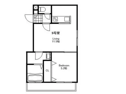 ローワン(1LDK/3階)の間取り写真