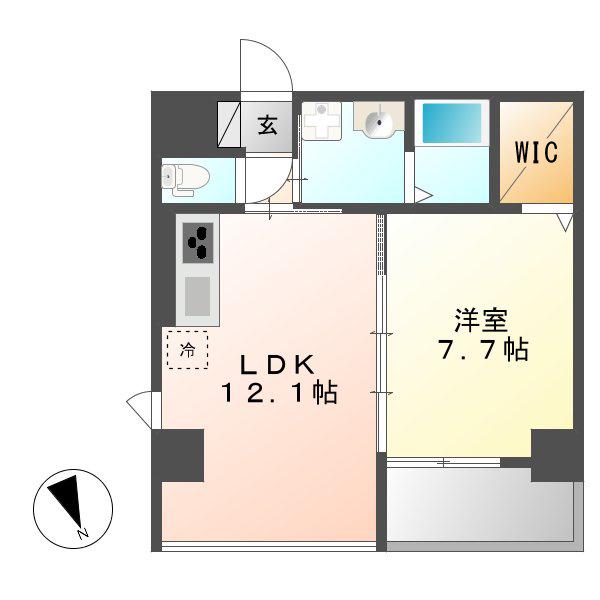 BERG IZUMI(1LDK/6階)の間取り写真