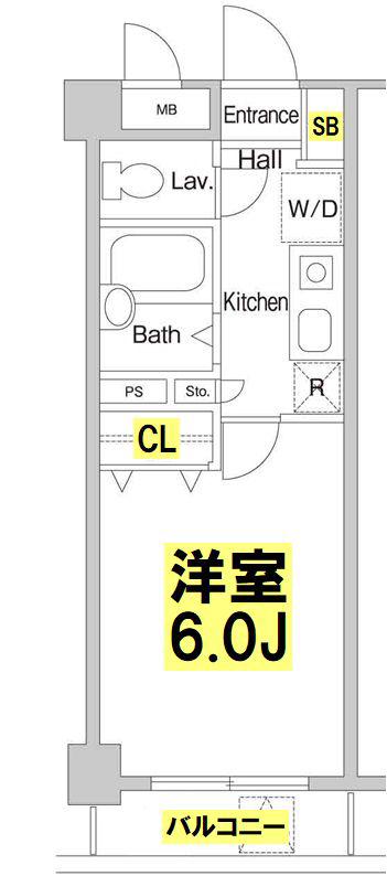 エシッド行徳駅前(1K/4階)の間取り写真