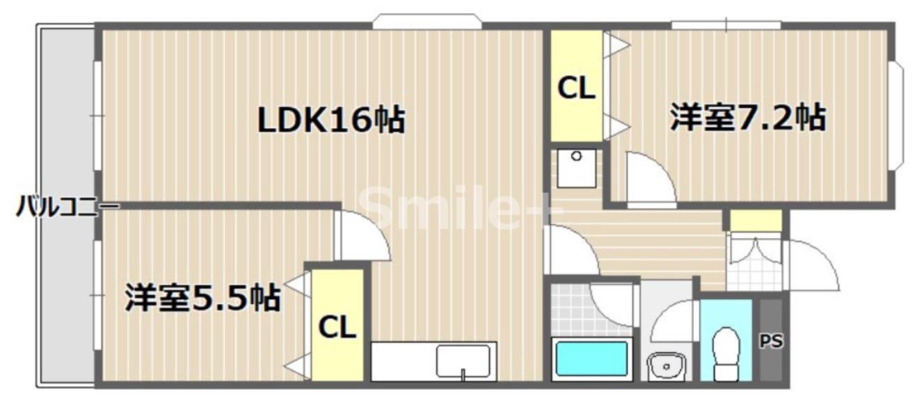 ソーシャルOMORI(2LDK/1階)の間取り写真