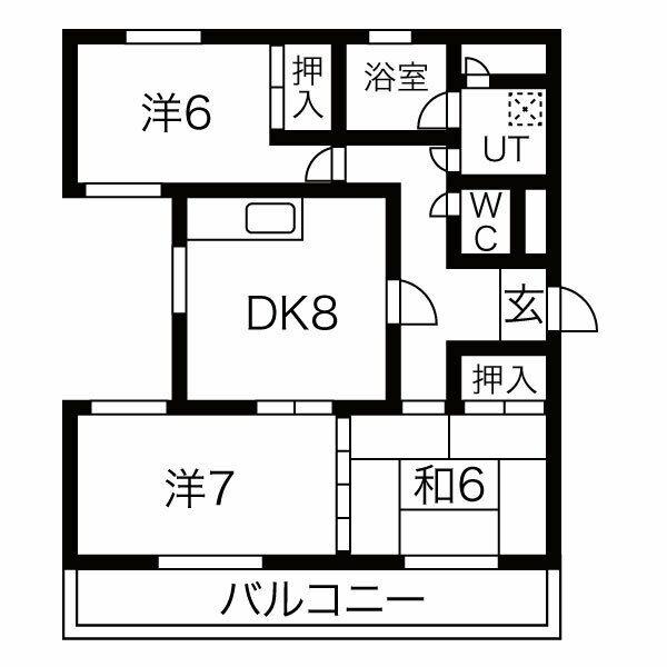 明和ビル(3DK/2階)の間取り写真