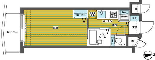 フェニックス練馬(1K/11階)の間取り写真