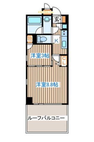 コンフォートEXE新田ステーション(2K/2階)の間取り写真