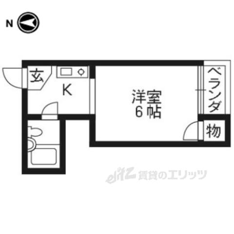 ニューホワイト(1K/5階)の間取り写真