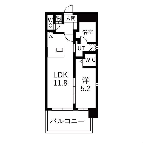 ヒルクレストELGRAND本山(1LDK/2階)の間取り写真