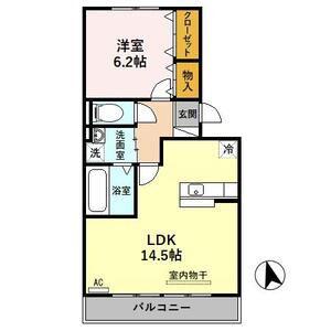 ラフィーネ・DUO(1LDK/3階)の間取り写真