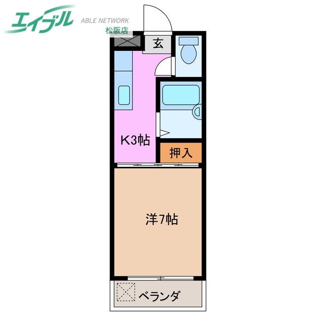 マイハウスあつみ(1DK/1階)の間取り写真