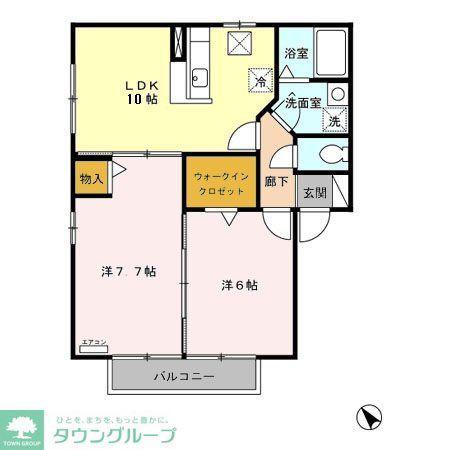 サンパティークB館(2LDK/1階)の間取り写真