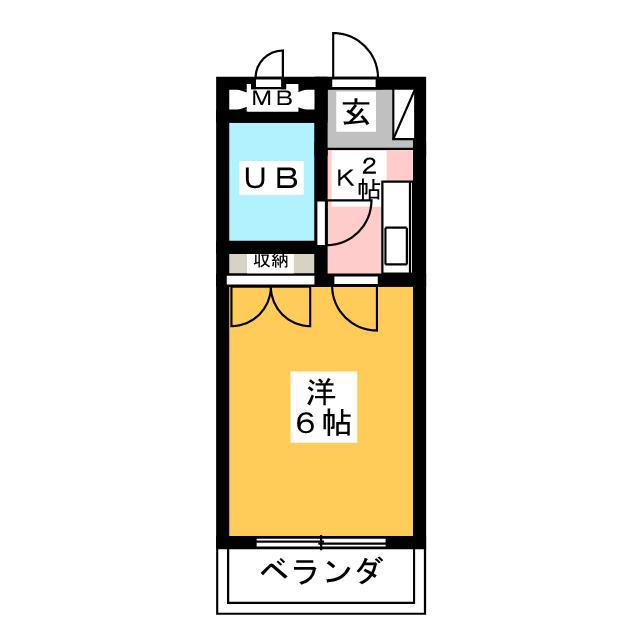 ピースフルハウス(1K/4階)の間取り写真