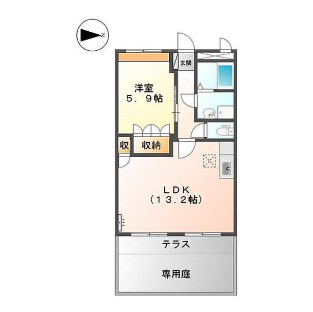 フォレスト・ヴィラ(1LDK/1階)の間取り写真
