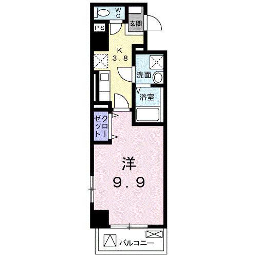 プラシードK さくら(1K/5階)の間取り写真
