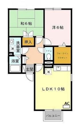 ブリーゼ(2LDK/2階)の間取り写真